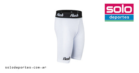 Calza Corta Spandex Flash Niño Blanca
