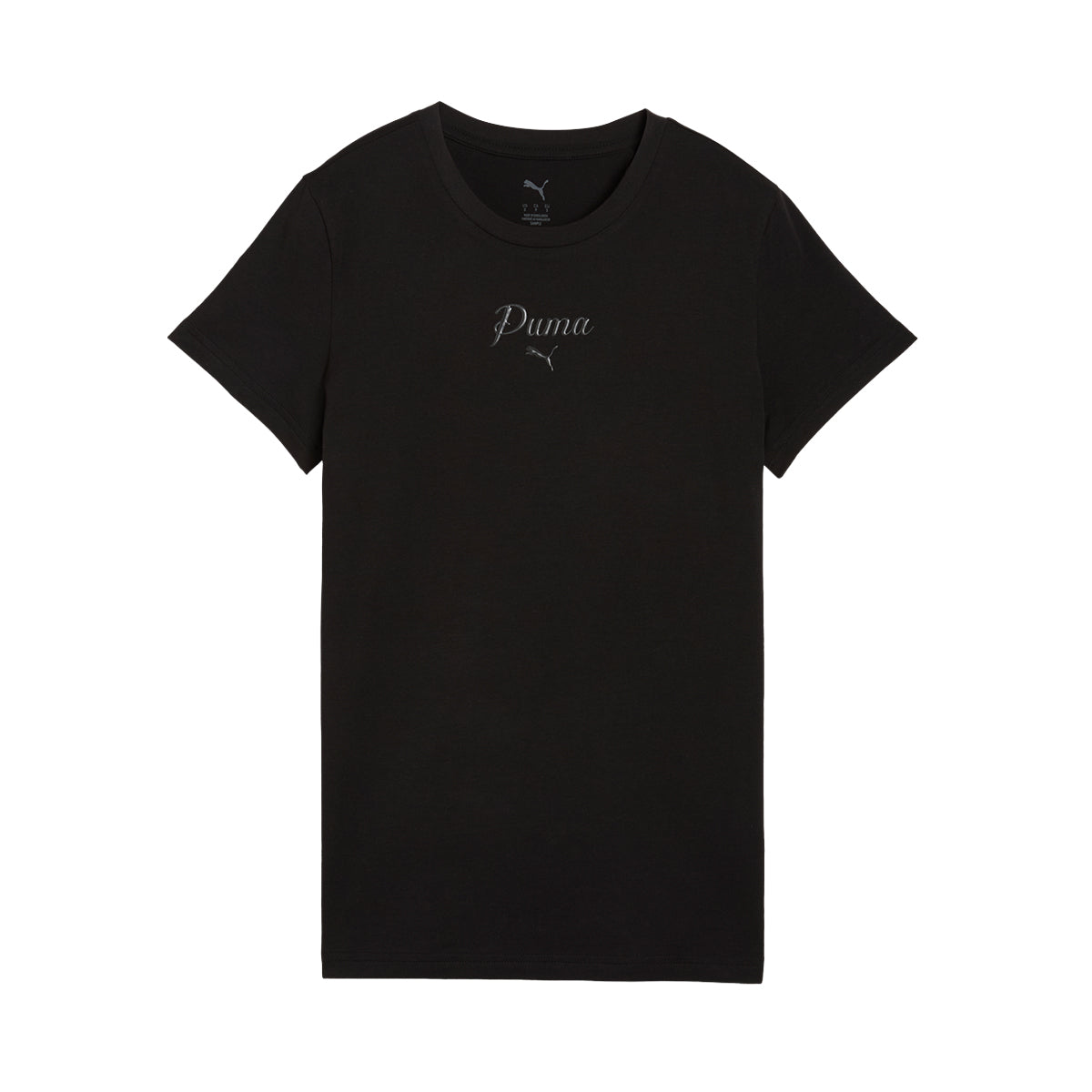 Remera Puma Essentials Script Mujer Negra