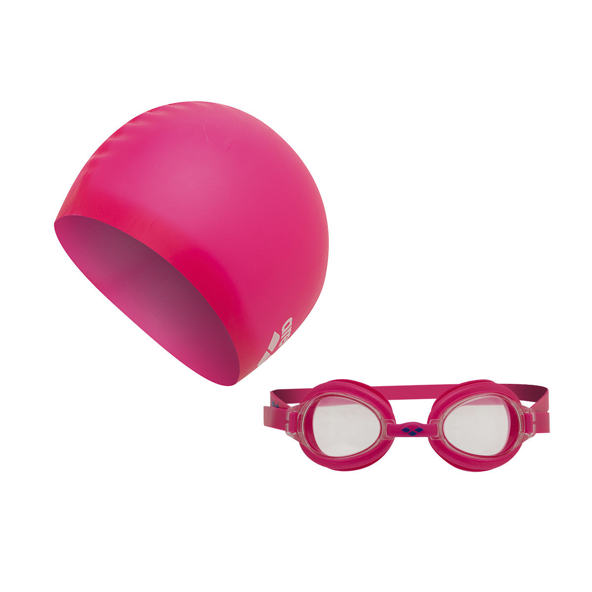 Antiparras + Gorro De Natacion Arena Pool Niña Fucsia