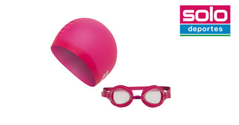 Antiparras + Gorro De Natacion Arena Pool Niña Fucsia