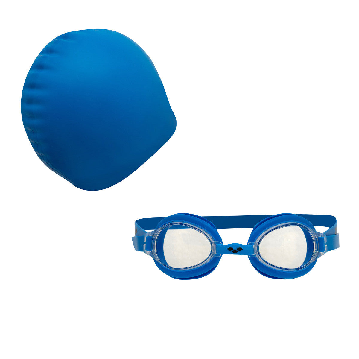 Antiparras + Gorro De Natacion Arena Pool Niño Niña Azul
