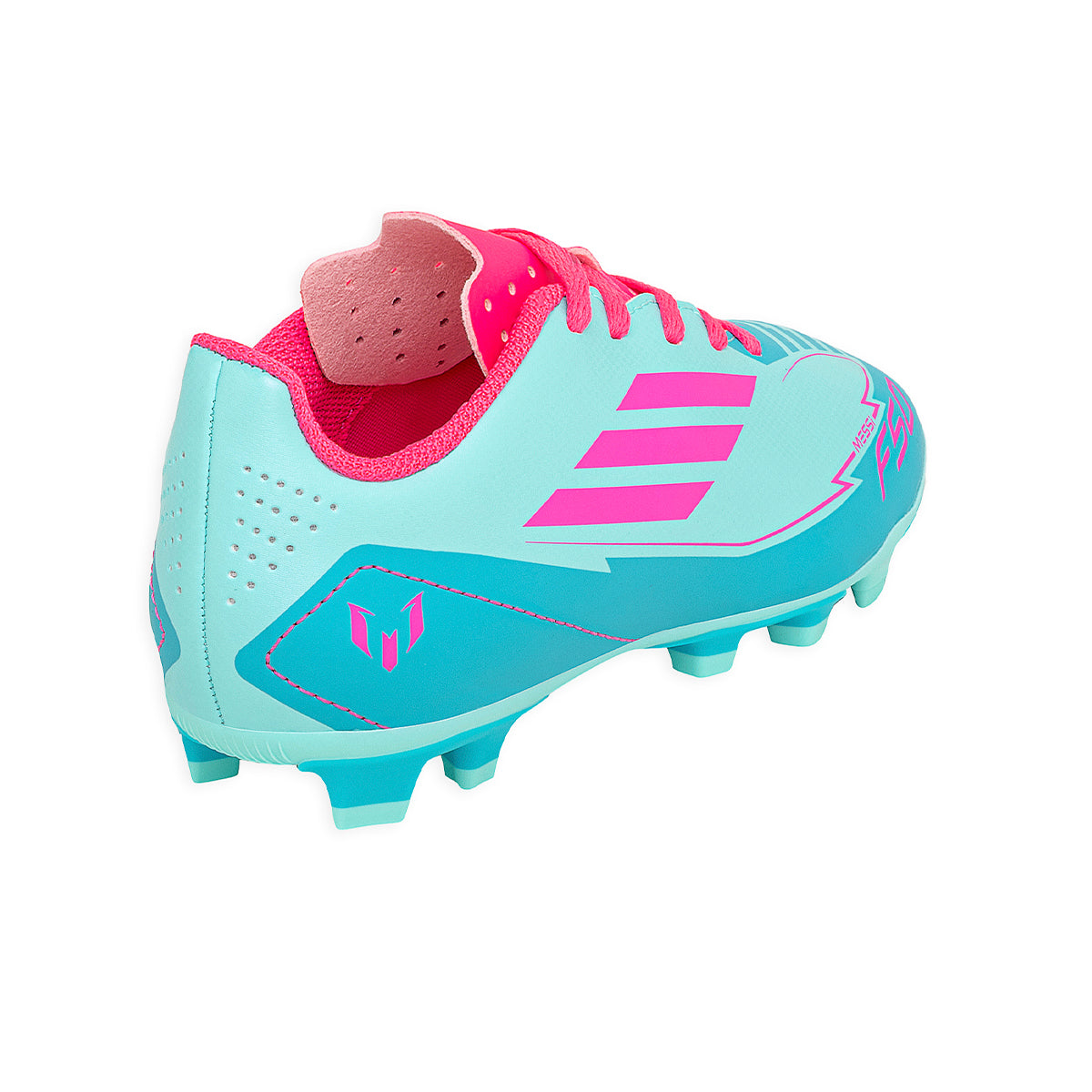 Botines De Futbol Adidas F50 Club FG/MG Messi Niño Niña Turquesa