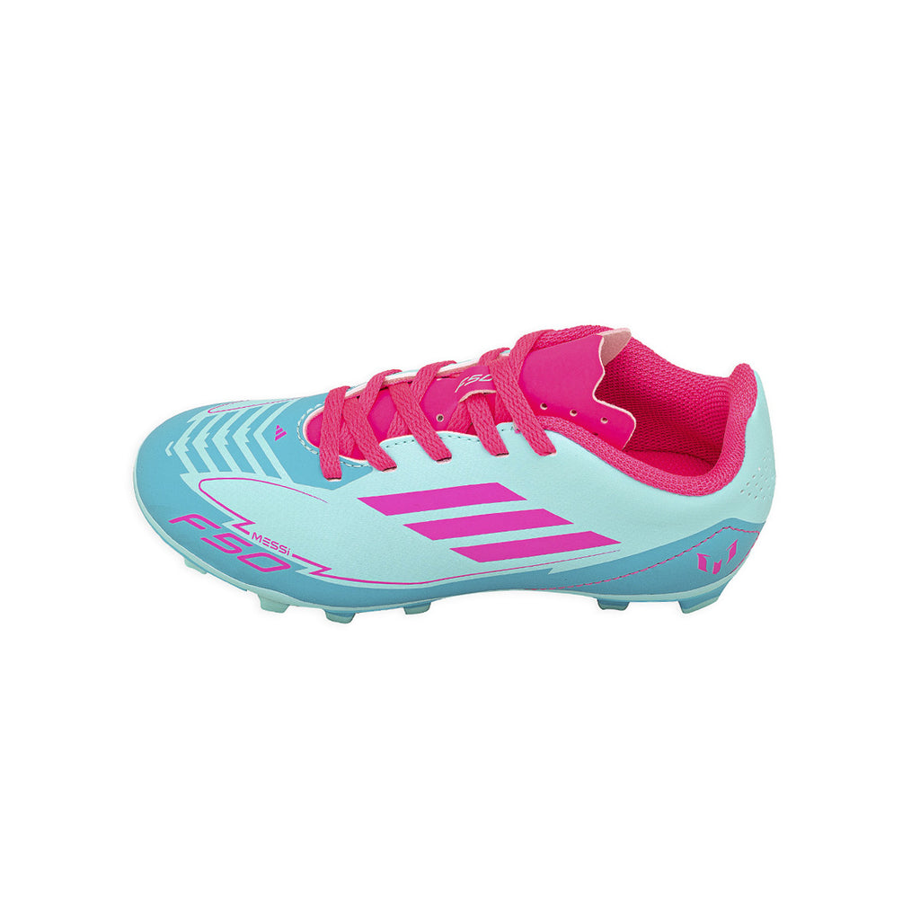 Botines De Futbol Adidas F50 Club FG/MG Messi Niño Niña Turquesa