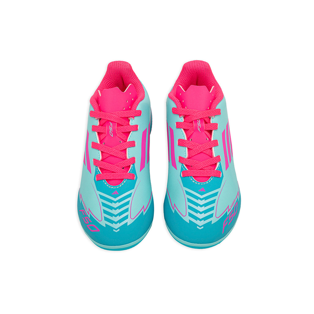 Botines De Futbol Adidas F50 Club FG/MG Messi Niño Niña Turquesa