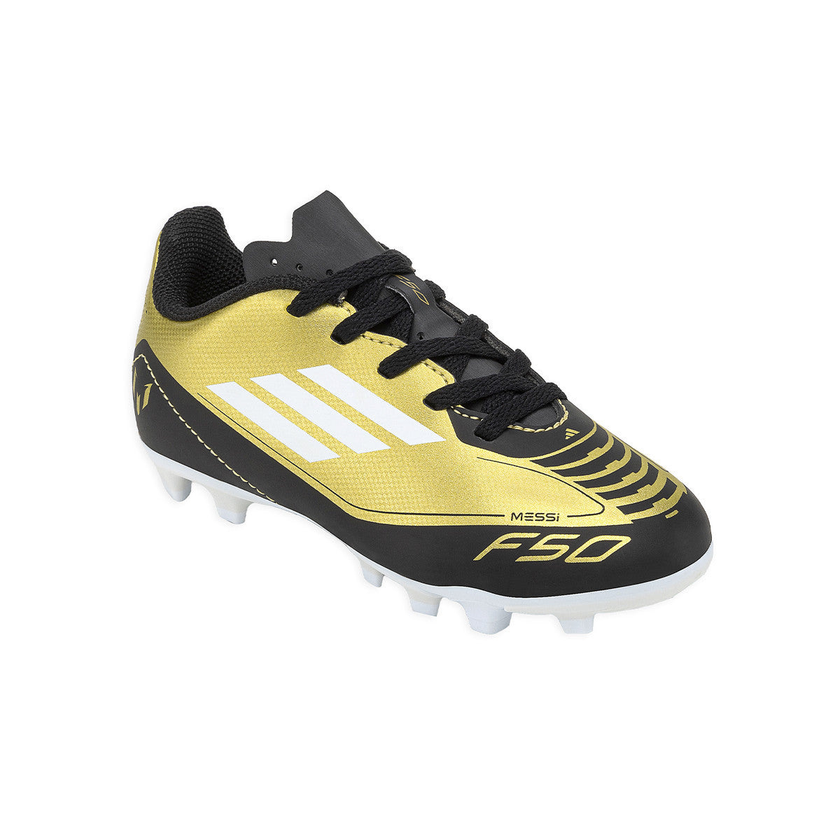 Botines De Futbol Adidas F50 Club Messi FXG Niño Niña Dorado