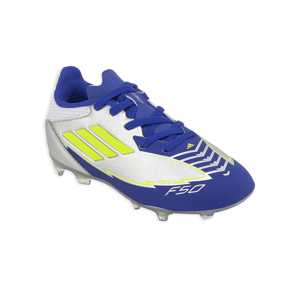 Botines De Futbol Adidas F50 League Messi FG/MG Niño Niña Plateado