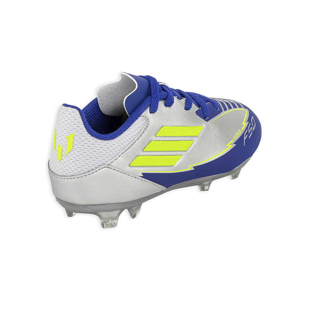 Botines De Futbol Adidas F50 League Messi FG/MG Niño Niña Plateado