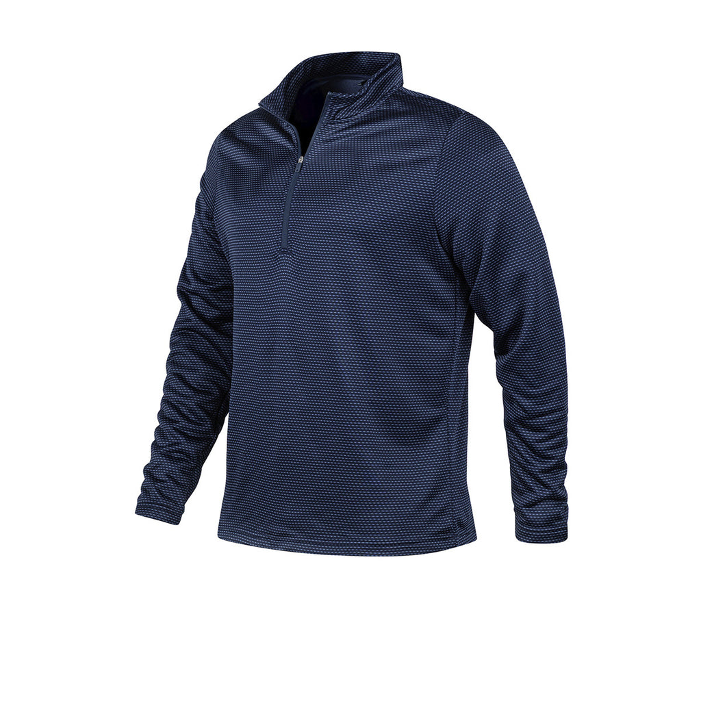 Buzo Medio Cierre Adidas De Golf Performance Printed Azul