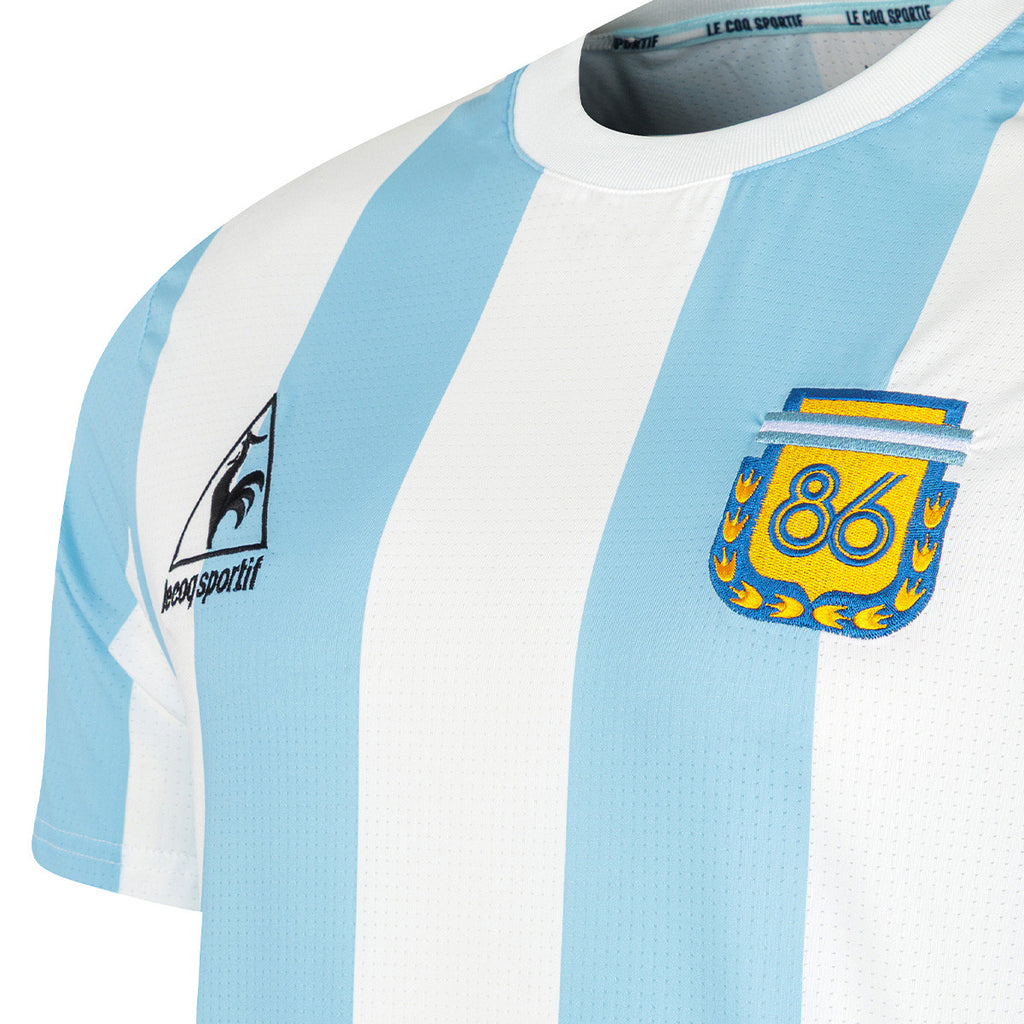 Camiseta De Argentina 86 Le Coq Sportif Oficial 10 Blanca