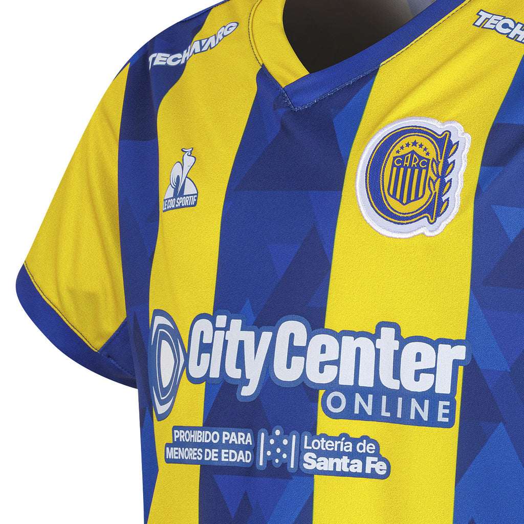 Camiseta De Rosario Central Le Coq Sportif Oficial Sponsor Niño Niña Azul