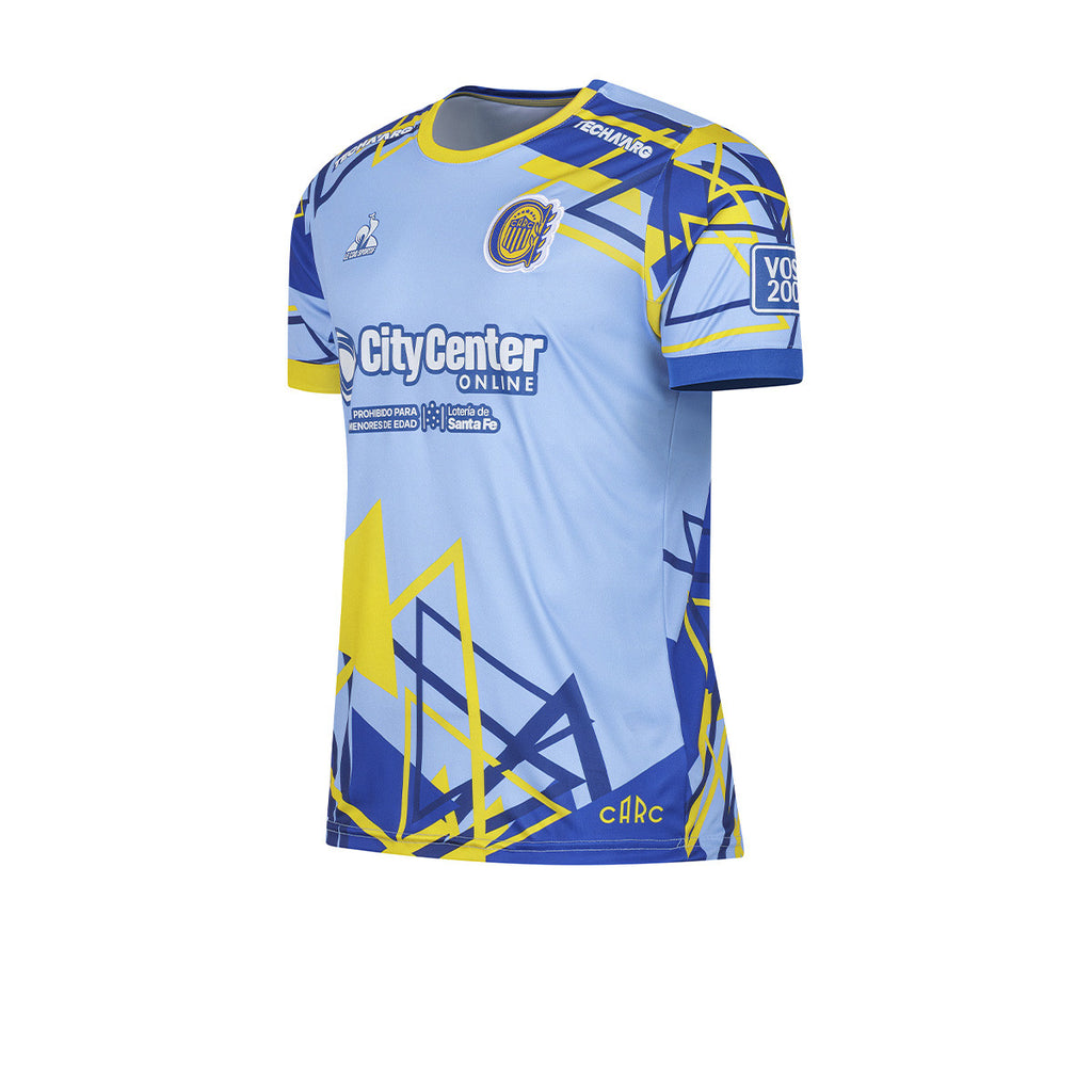 Camiseta De Rosario Central Le Coq Sportif Tercer Recambio Con Sponsor Celeste