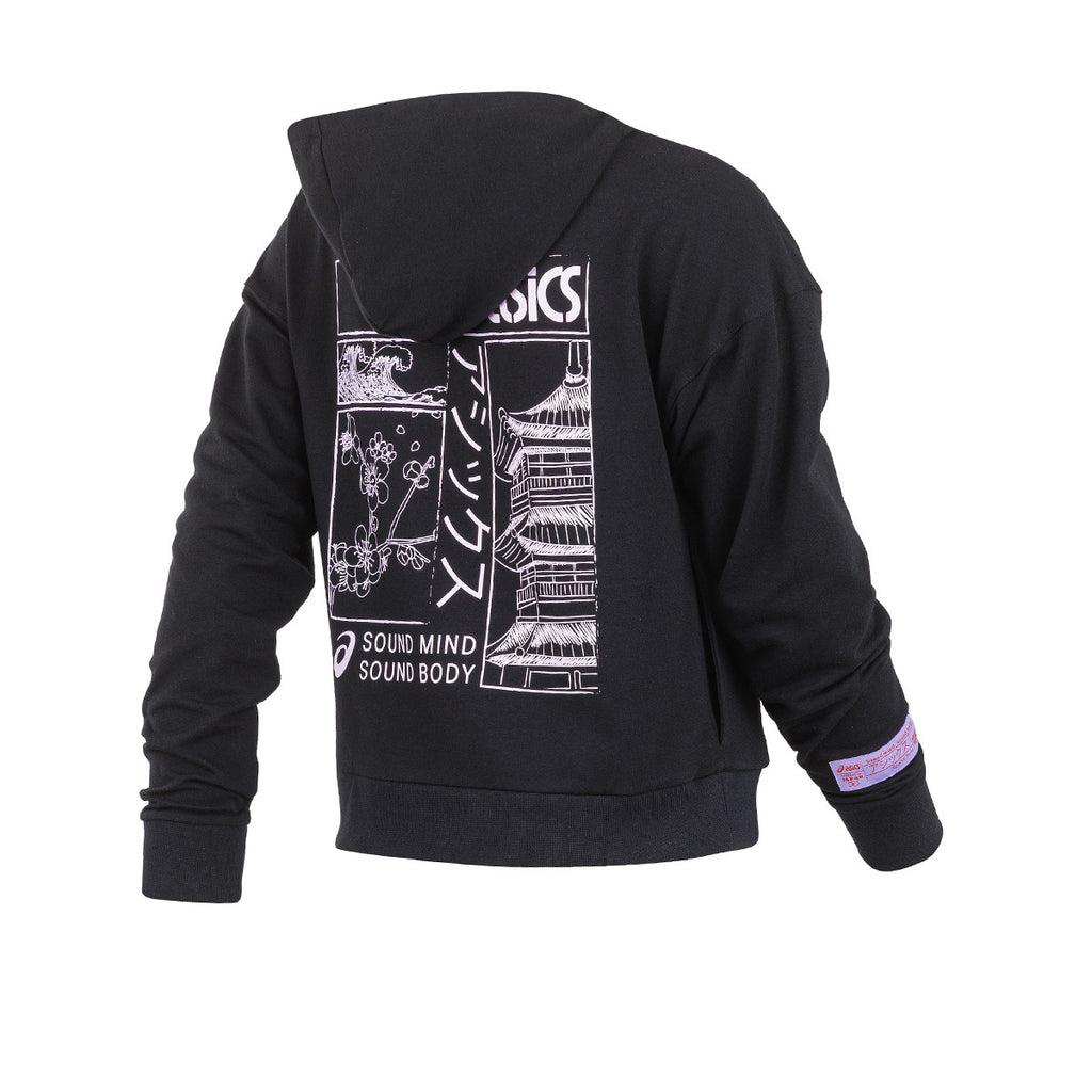 Campera Con Capucha Asics Taisha Relaxed Mujer Negra