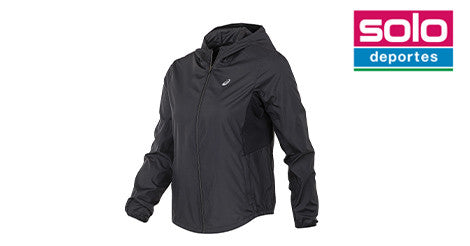 Campera Rompeviento Asics De Running Silver Mujer Negra