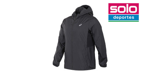 Campera Rompeviento Asics De Running Silver Negra