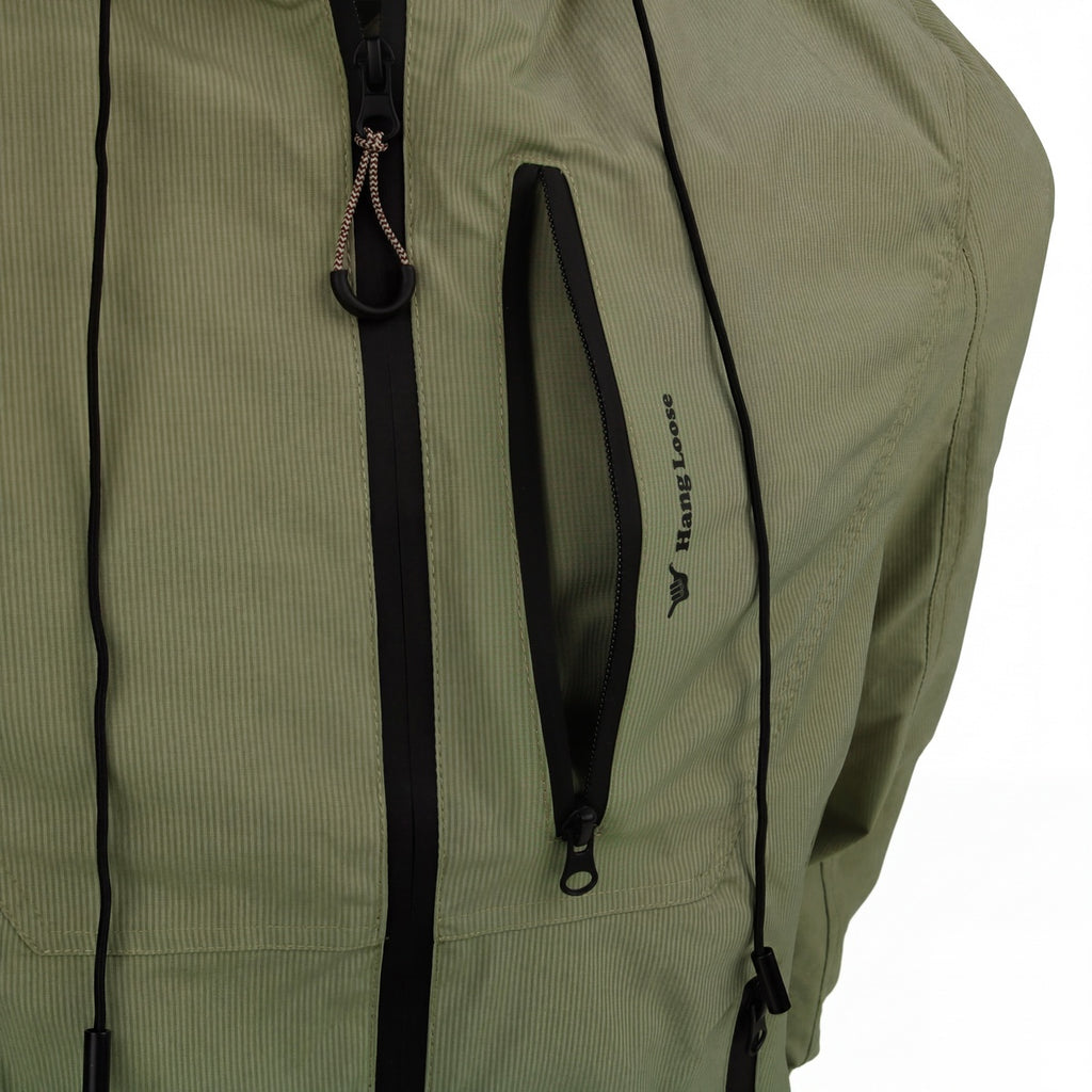 Campera Rompeviento Con Capucha Hang Loose Fohen Verde
