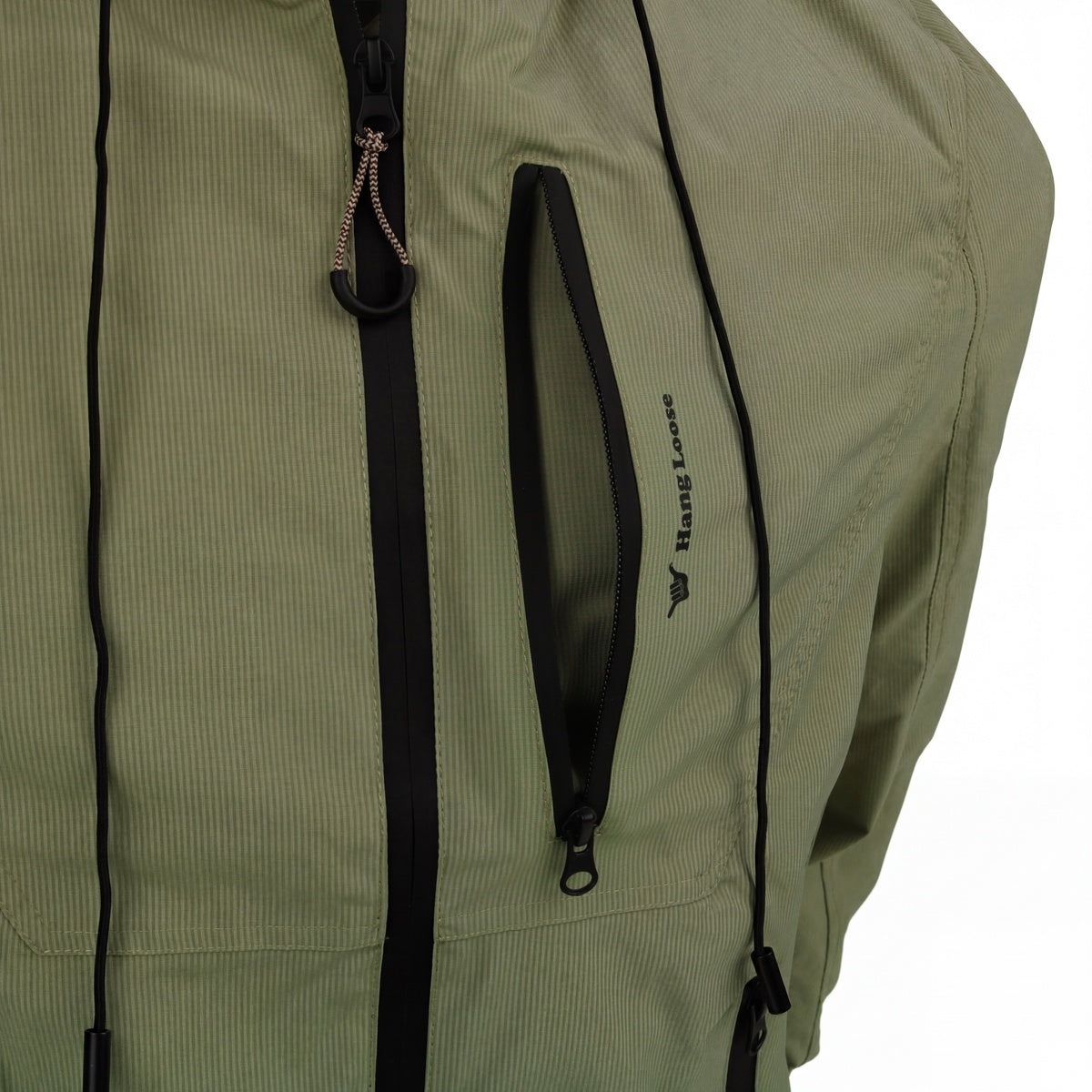 Campera Rompeviento Con Capucha Hang Loose Fohen Verde