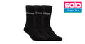 Medias Con Caña Pack X3 Adidas Linear Crew Negra