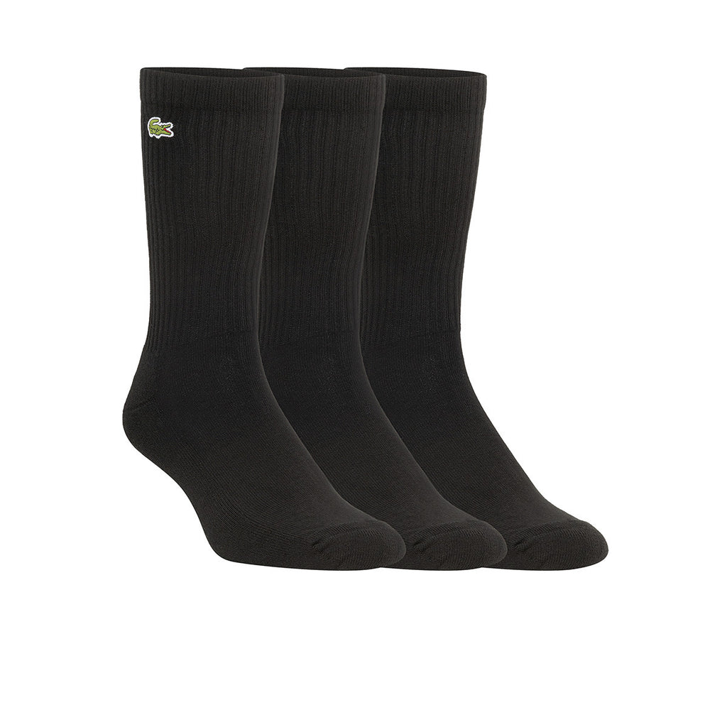 Medias Con Caña Pack X3 Lacoste Negra