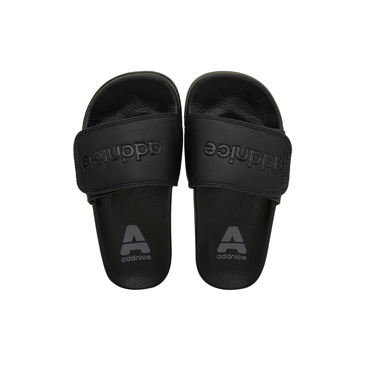 Ojotas Addnice Positano Con Velcro Niño Niña Negra