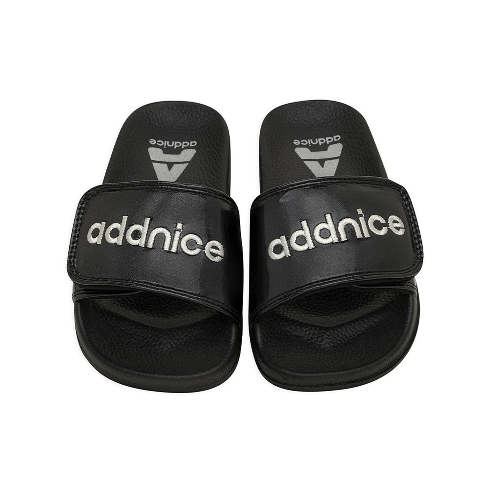 Ojotas Addnice Positano Con Velcro Niño Niña Negra