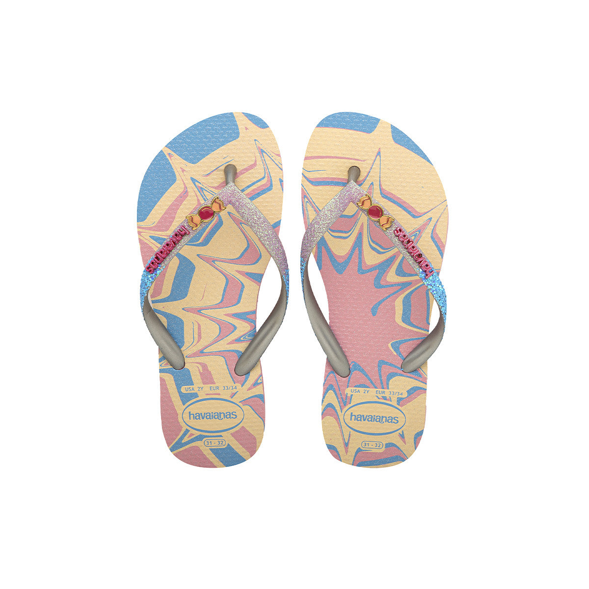 Ojotas Havaianas Slim Glitter II Niña Rosa