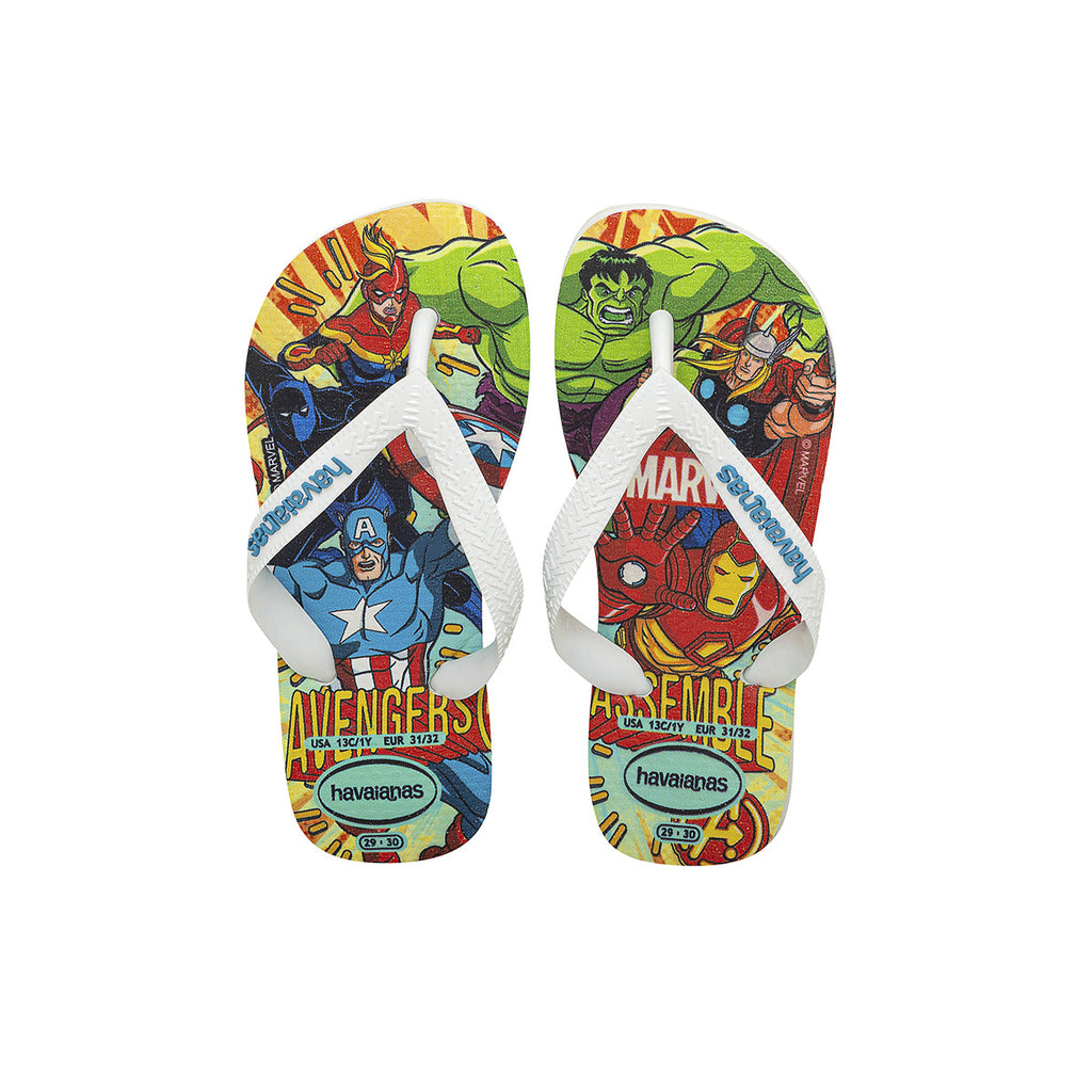 Ojotas Havaianas Top Marvel Niño Niña Blanca