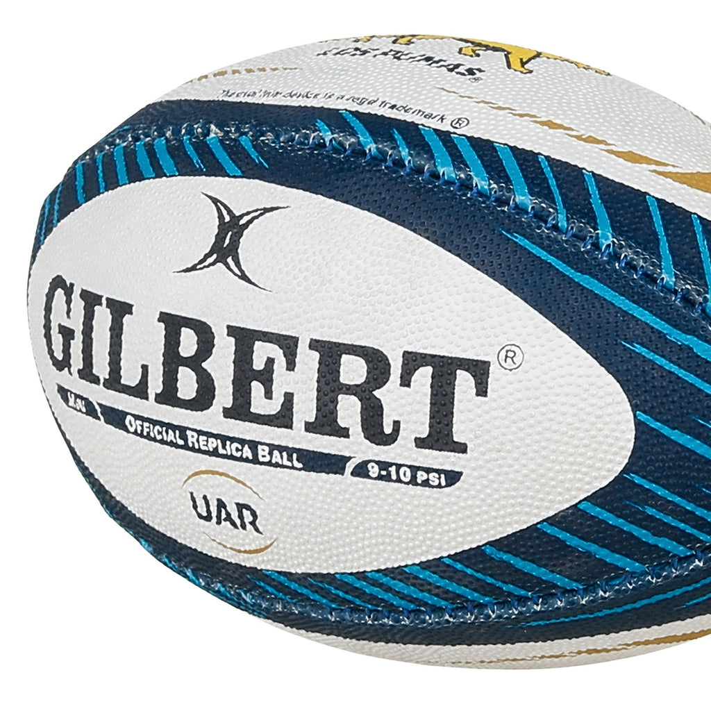Pelota De Rugby Gilbert Los Puma UAR Mini Blanca