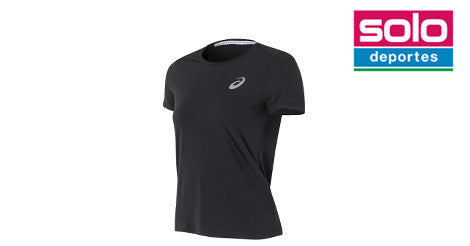 Remera Asics De Running Solid Mesh Mujer Negra