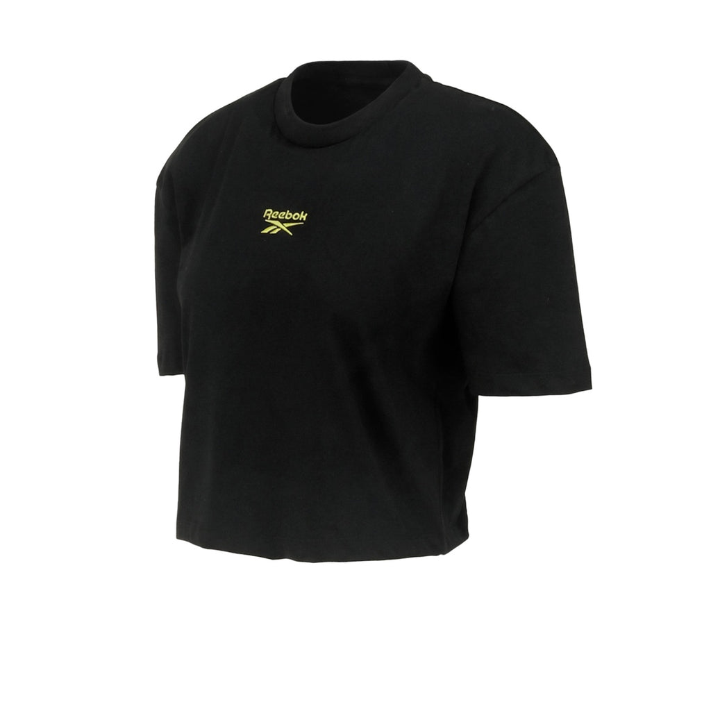 Remera Corta Reebok Dynamic Puff Mujer Negra