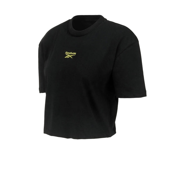 Remera Corta Reebok Dynamic Puff Mujer Negra
