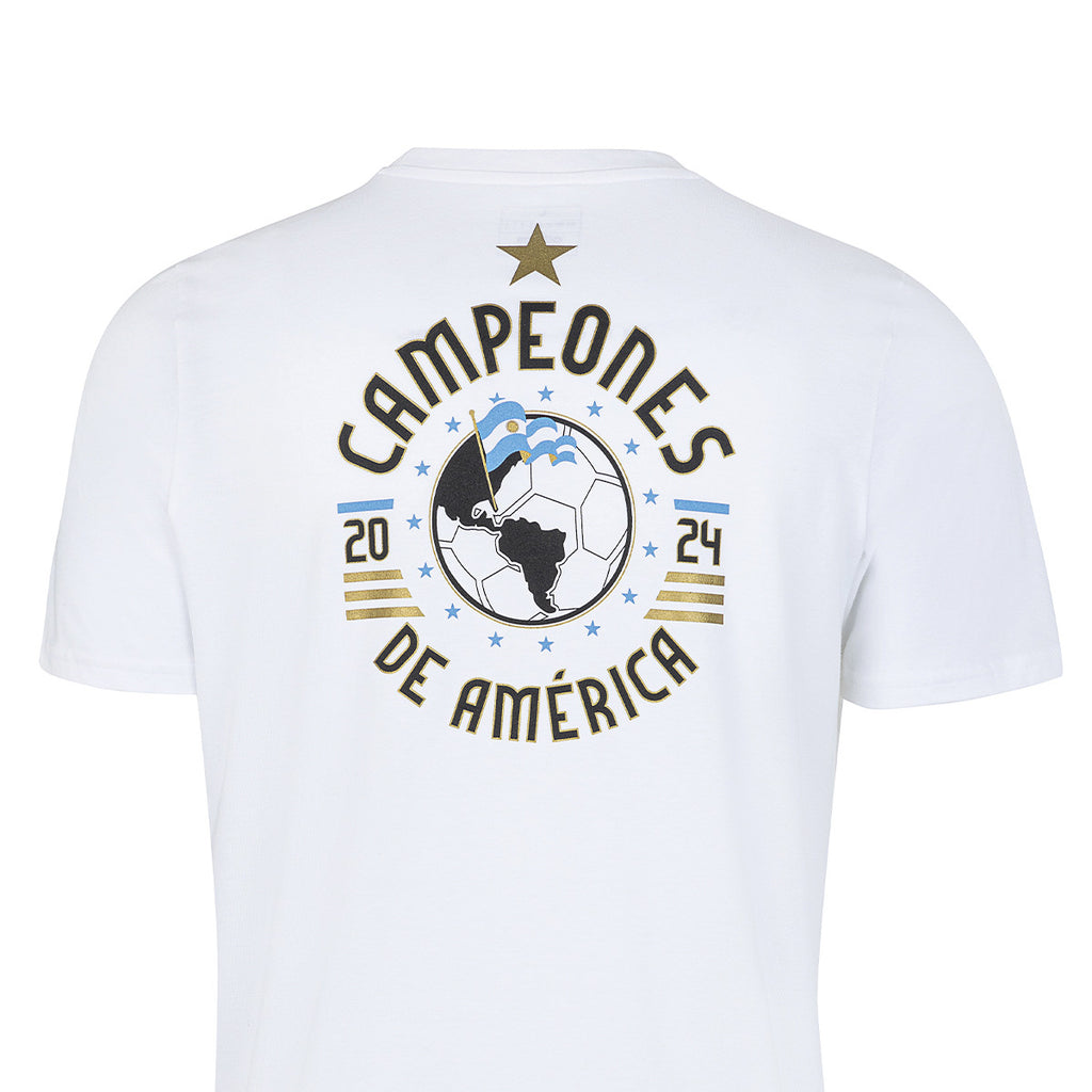 Remera De Argentina Campeon De America 2024 Adidas Blanca