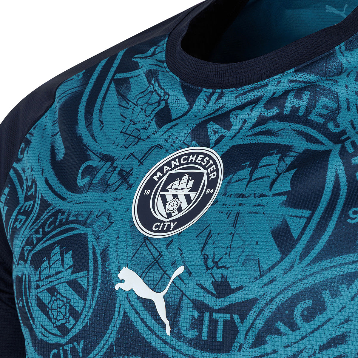 Remera De Manchester City Puma Prematch Azul