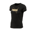 Remera Puma Essentials Logo Lab Metallic Mujer Negra