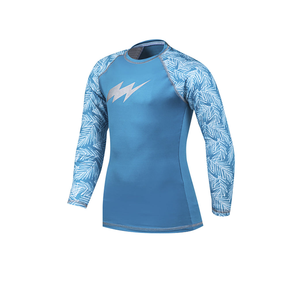 Remera UV50 Manga Larga Sublimada Flash Summer Niño Celeste