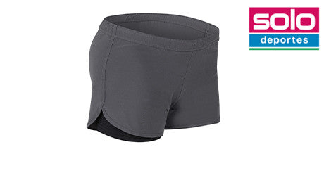 Short Con Calza Folau De Entrenamiento Mujer Gris