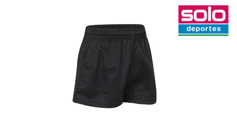 Short De Rugby Flash IRB Niño Niña Negro