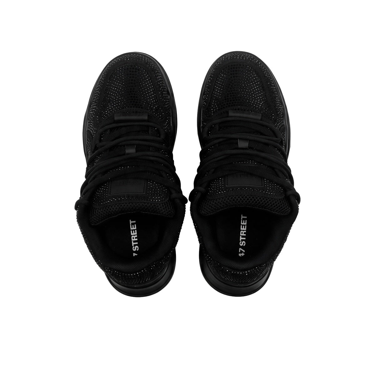 Zapatillas 47 Street Thrash Shine Mujer Negra