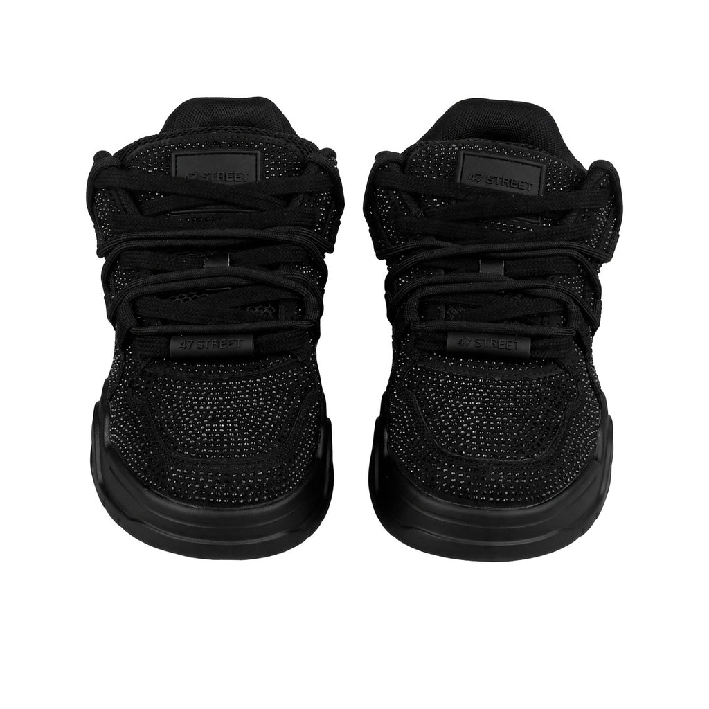 Zapatillas 47 Street Thrash Shine Mujer Negra