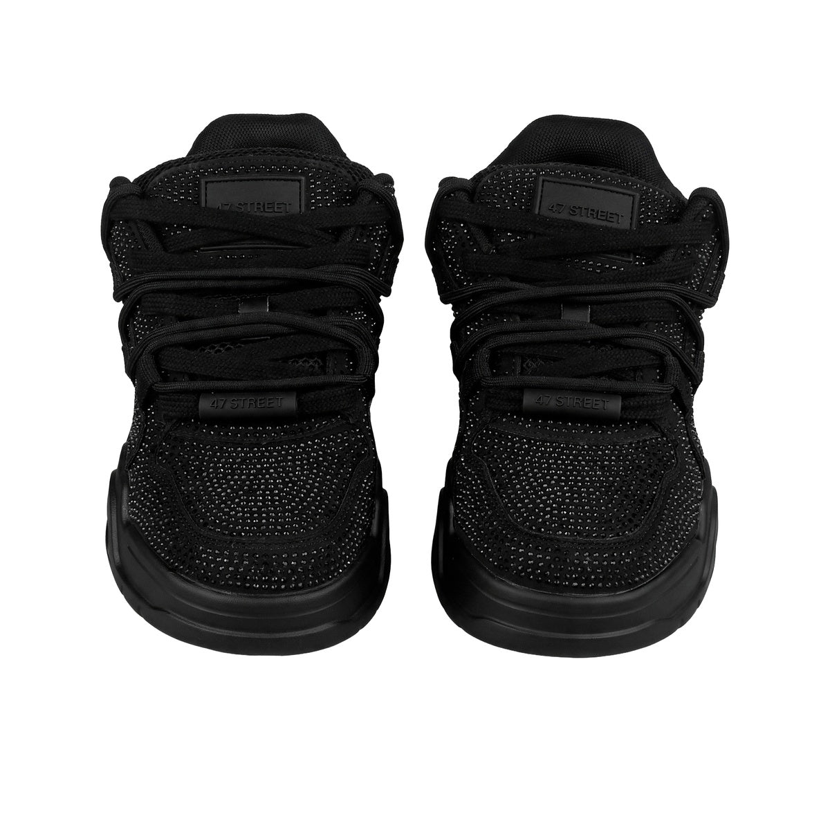 Zapatillas 47 Street Thrash Shine Mujer Negra