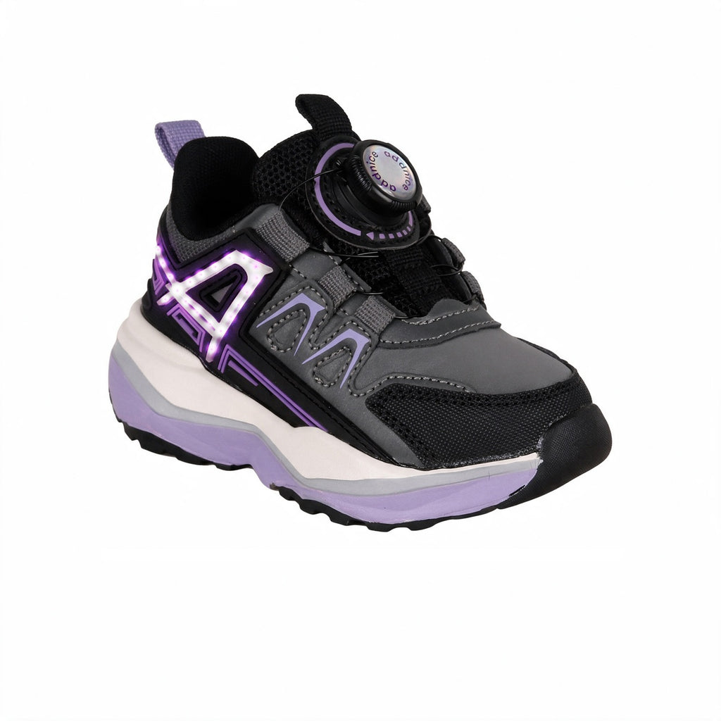 Zapatillas Con Luces Addnice Deportiva Neon Cricket Niña Gris