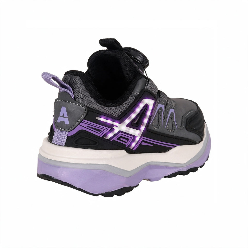 Zapatillas Con Luces Addnice Deportiva Neon Cricket Niña Gris