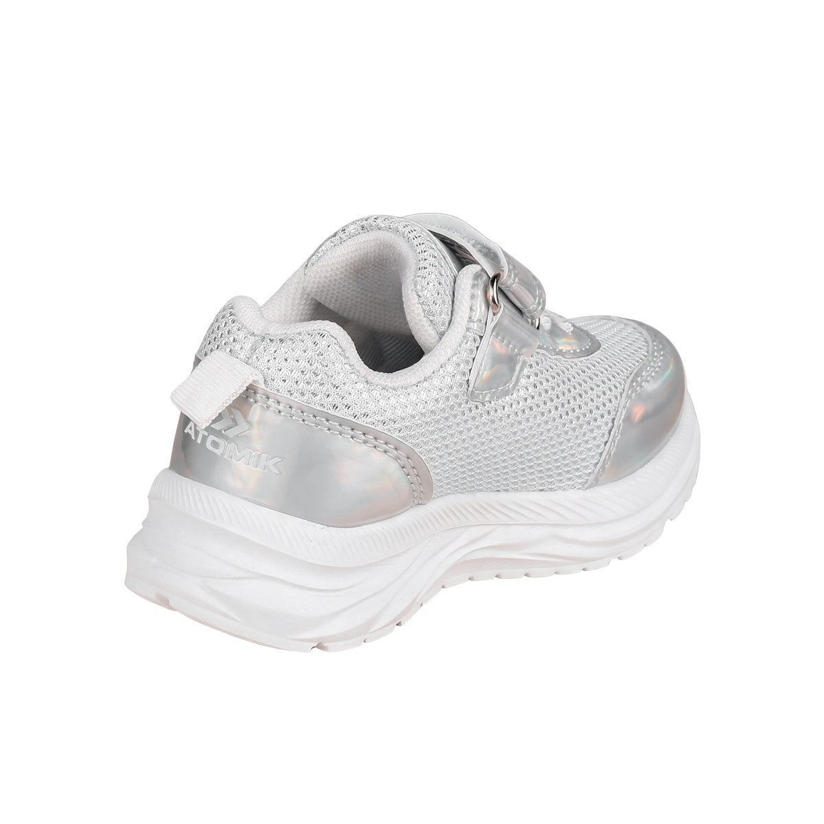 Zapatillas Atomik Lush Velcro Bebe Plateada
