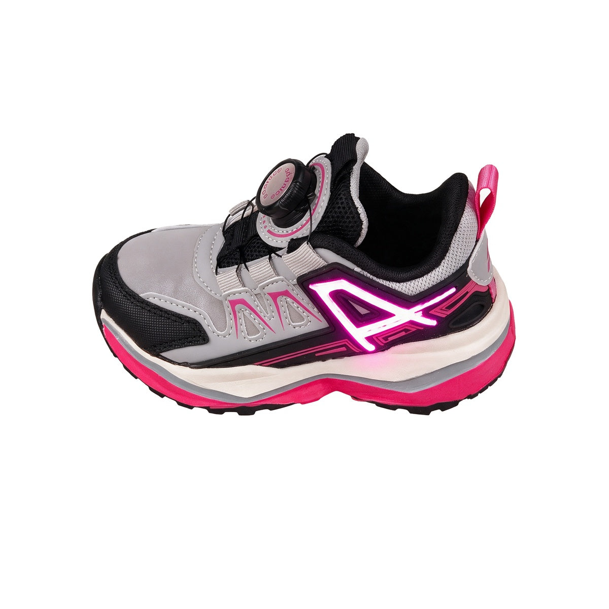 Zapatillas Con Luces Addnice Deportiva Neon Cricket Niña Gris