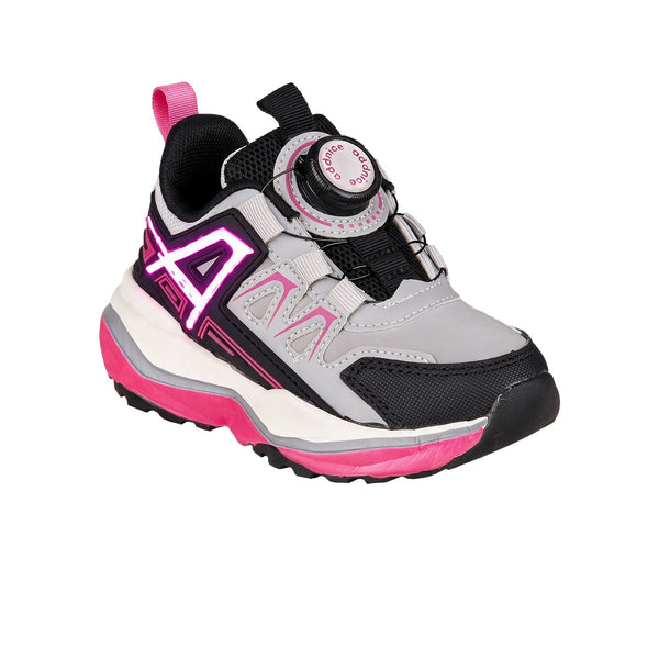 Zapatillas Con Luces Addnice Deportiva Neon Cricket Niña Gris