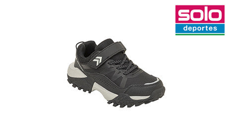 Zapatillas De Trekking Atomik Pampa Velcro Niño Niña Negro