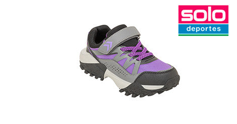 Zapatillas De Trekking Atomik Pampa Velcro Niño Niña Violeta