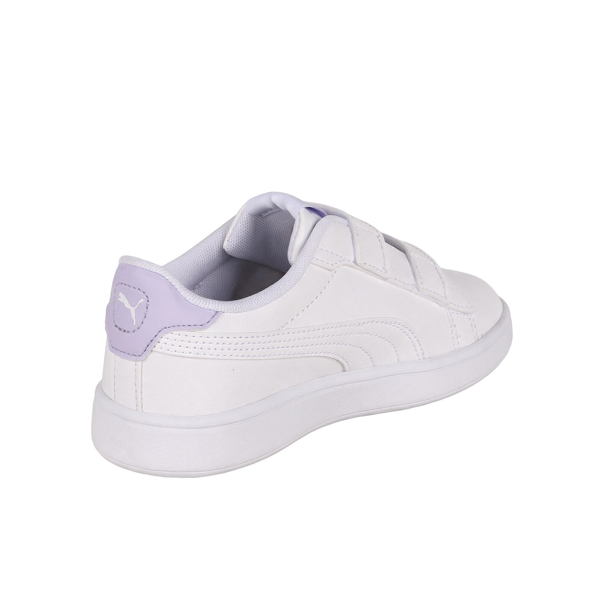 Zapatillas Puma Smash 3.0 Badges Velcro Bebe Blanca