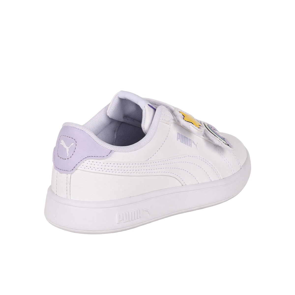 Zapatillas Puma Smash 3.0 Badges Velcro Bebe Blanca