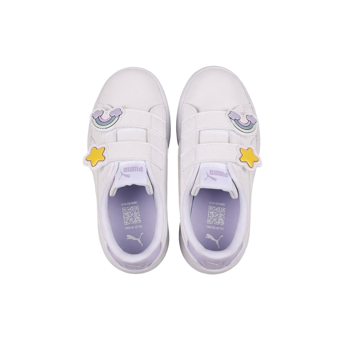 Zapatillas Puma Smash 3.0 Badges Velcro Bebe Blanca