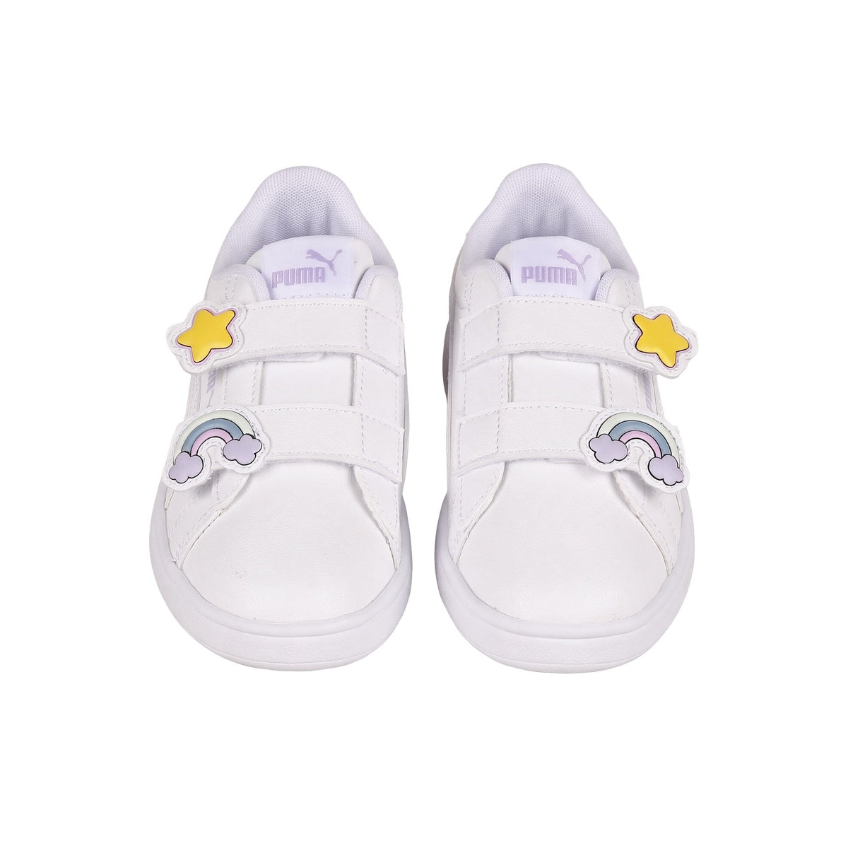 Zapatillas Puma Smash 3.0 Badges Velcro Bebe Blanca